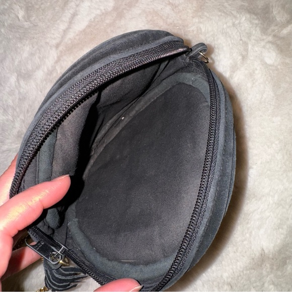 Vintage Faux Suede Bag with Gold Details - Picture 2 of 5